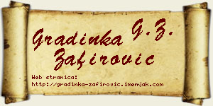 Gradinka Zafirović vizit kartica